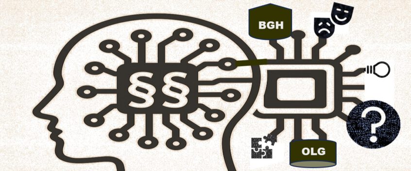 KI Symbol Kopf verbunden mit Computerchip